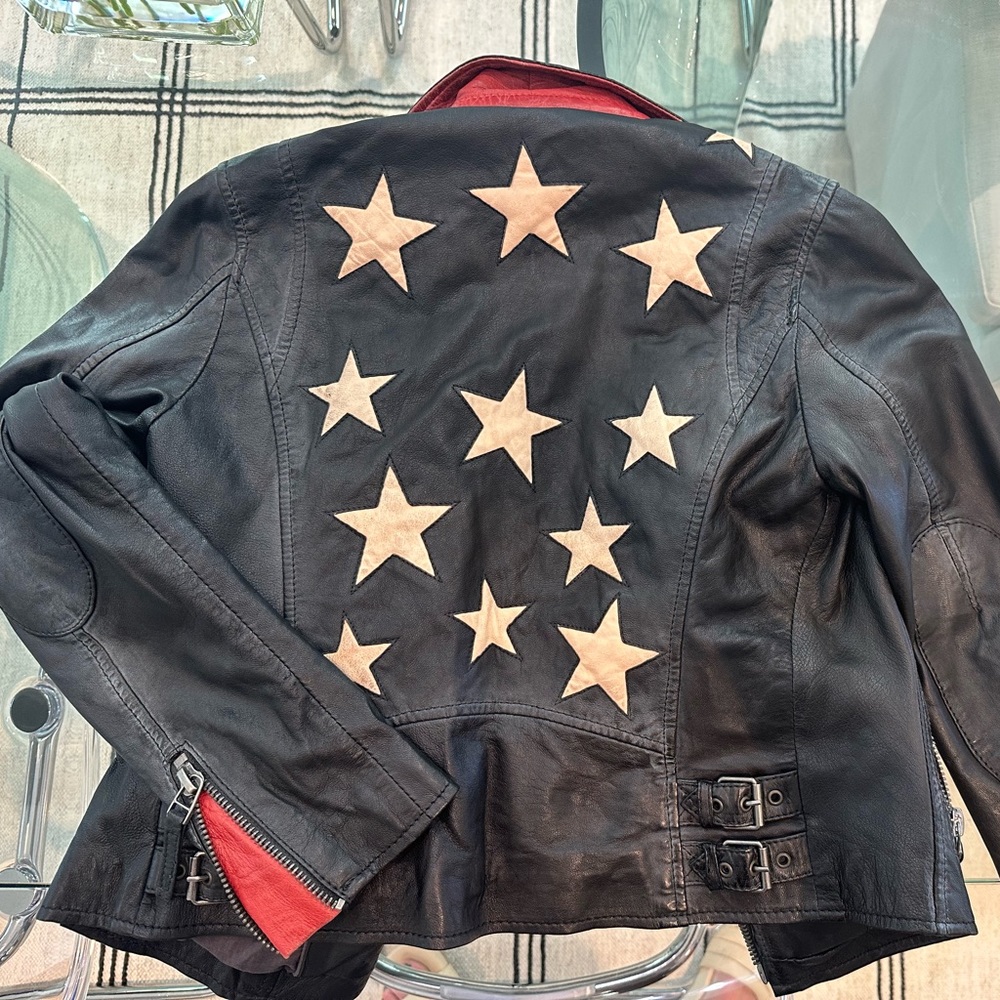 Mauritius Christy Leather Moto Jacket. Small. NWOT